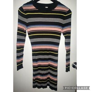 H&M Multicolor Striped Long Sleeve Dress